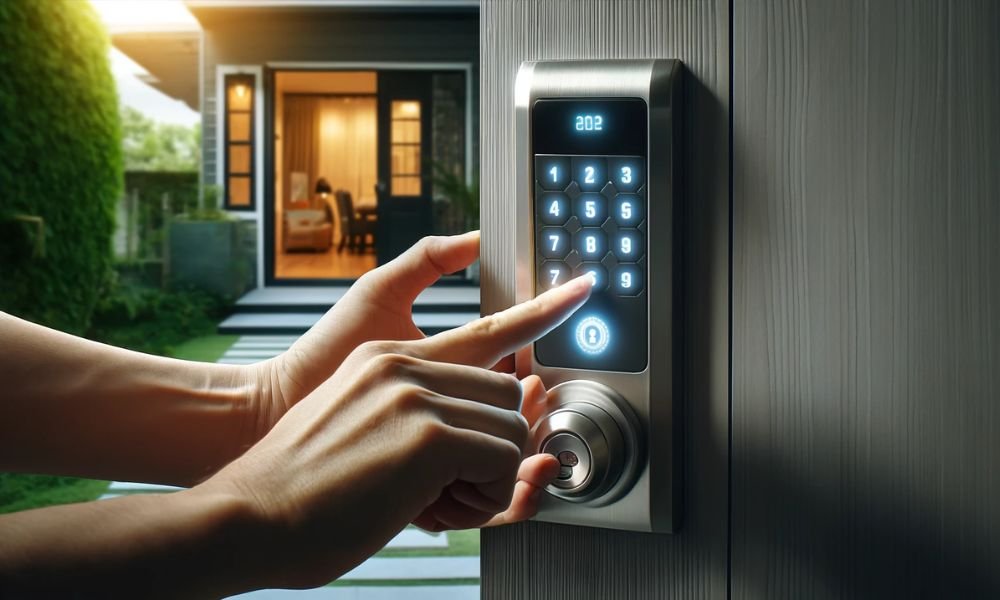 How to lock keypad door from outside?